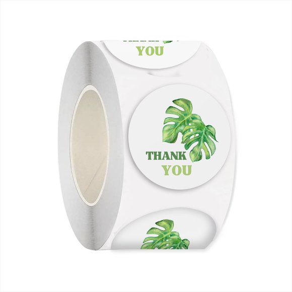500 ROLL MONSTERA THANK YOU STICKERS NEW - Picture 6 of 6